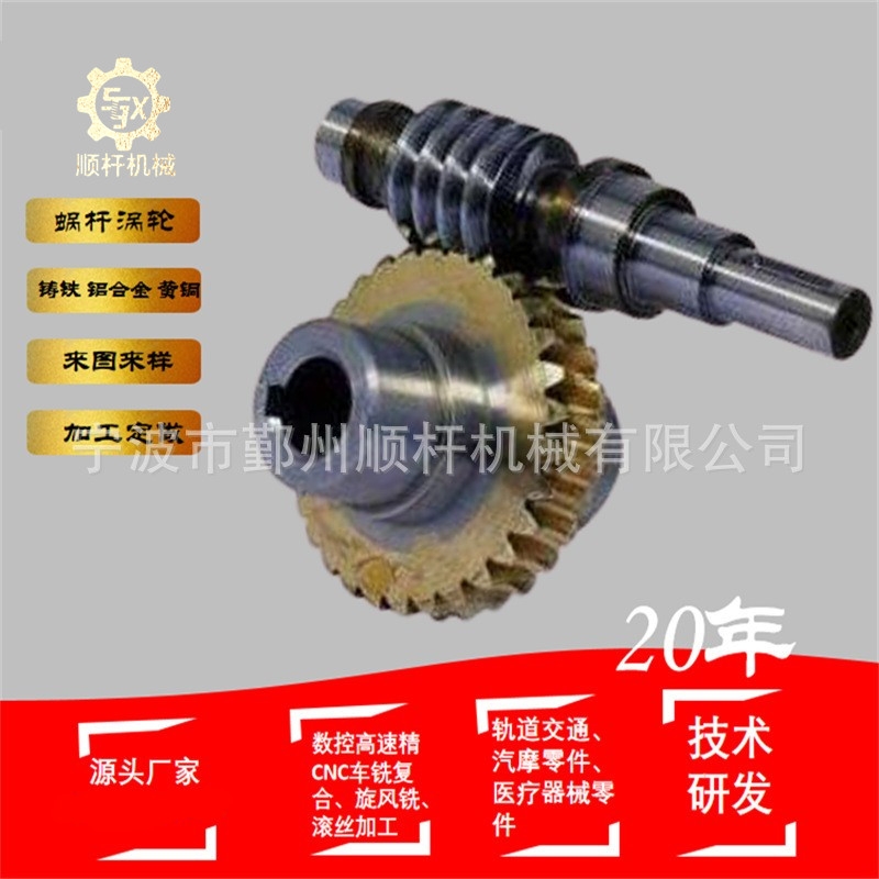 生產廠家 45蝸杆蝸輪 電機用12壓力角 銅渦輪蝸杆（gǎn）加工